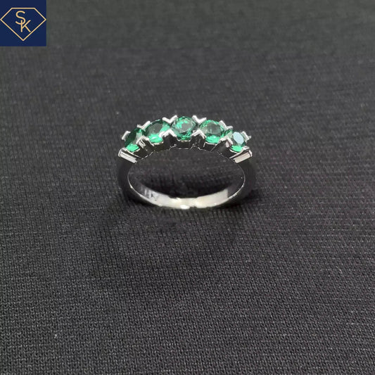 Lab Emerald Band - SK Custom Jewelry