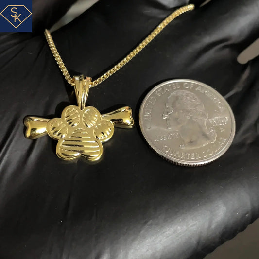 Dog Paw With Bone Pendant