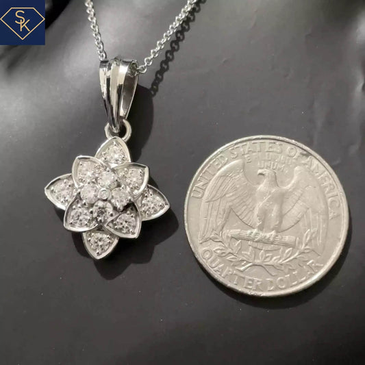 Diamond Flower Pendant - SK Custom Jewelry