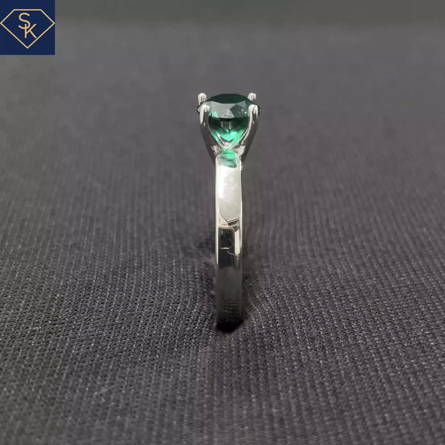 Solitaire Lab Emerald Ring