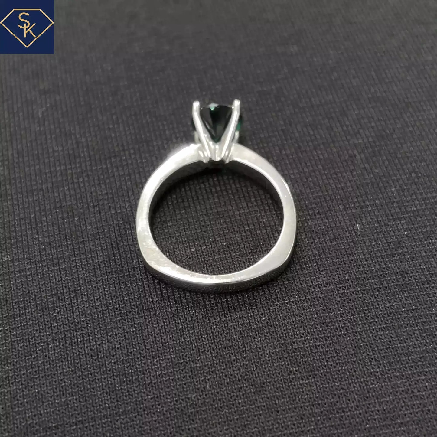Solitaire Lab Emerald Ring