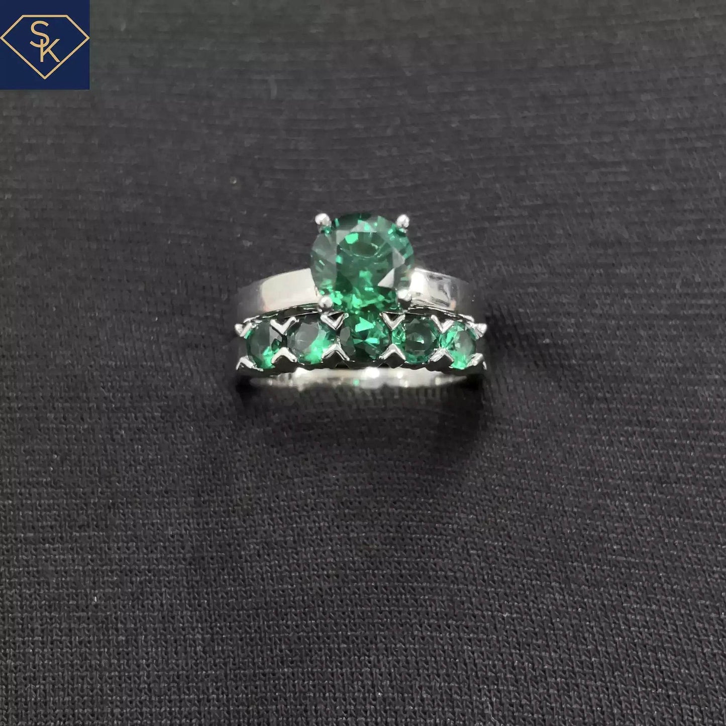 Lab Emerald Band - SK Custom Jewelry