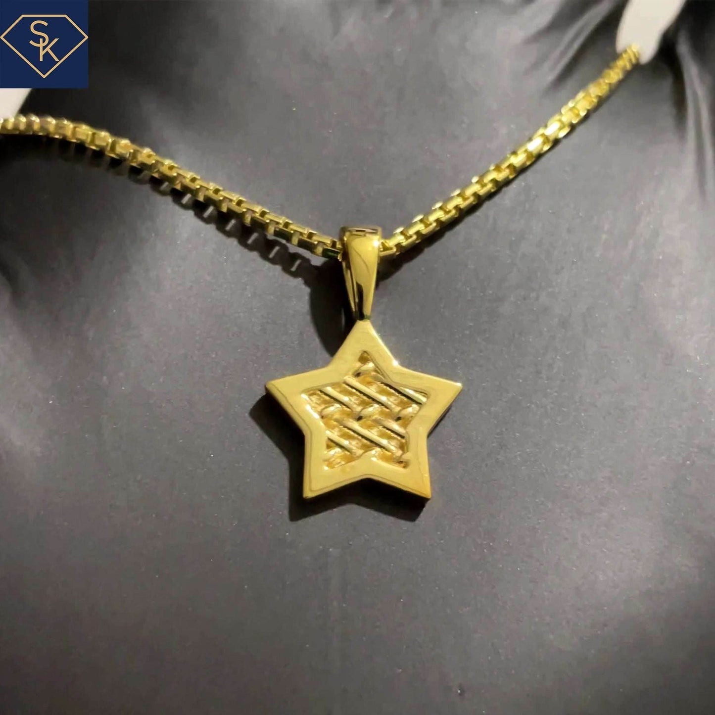 Star Pendant with Braided Design - SK Custom Jewelry