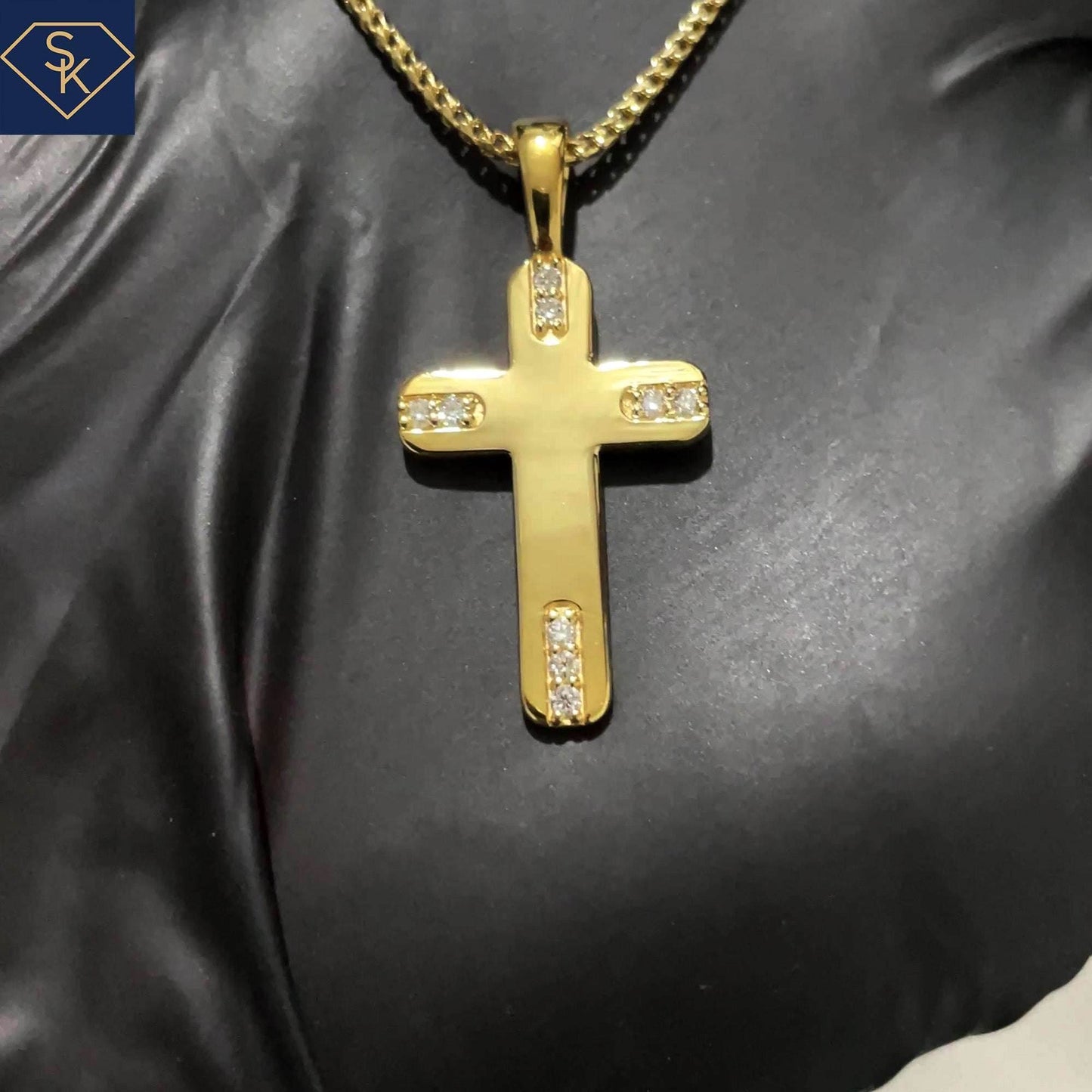 Diamond Classic Cross Pendant - SK Custom Jewelry