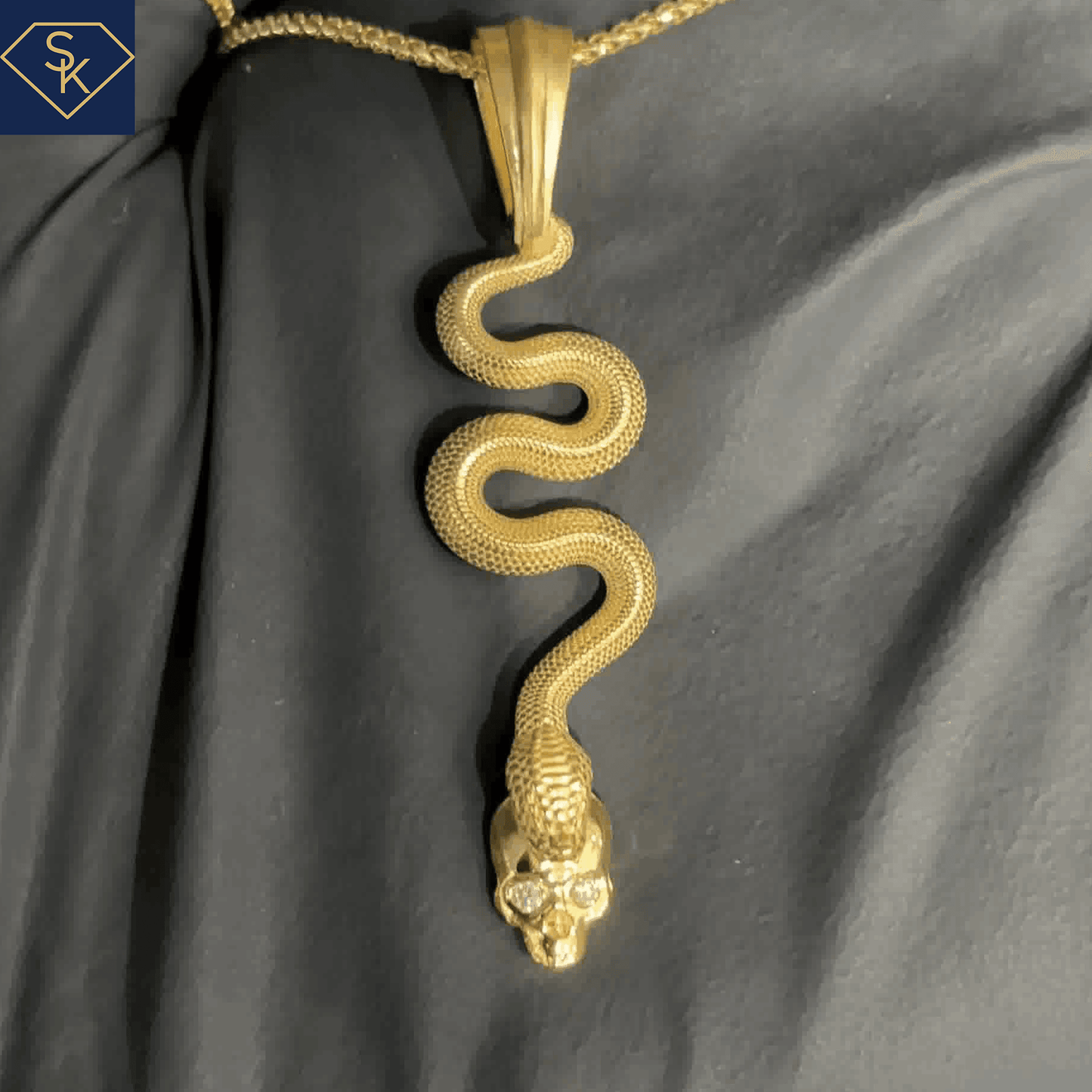 Skull Snake Pendant - SK Custom Jewelry