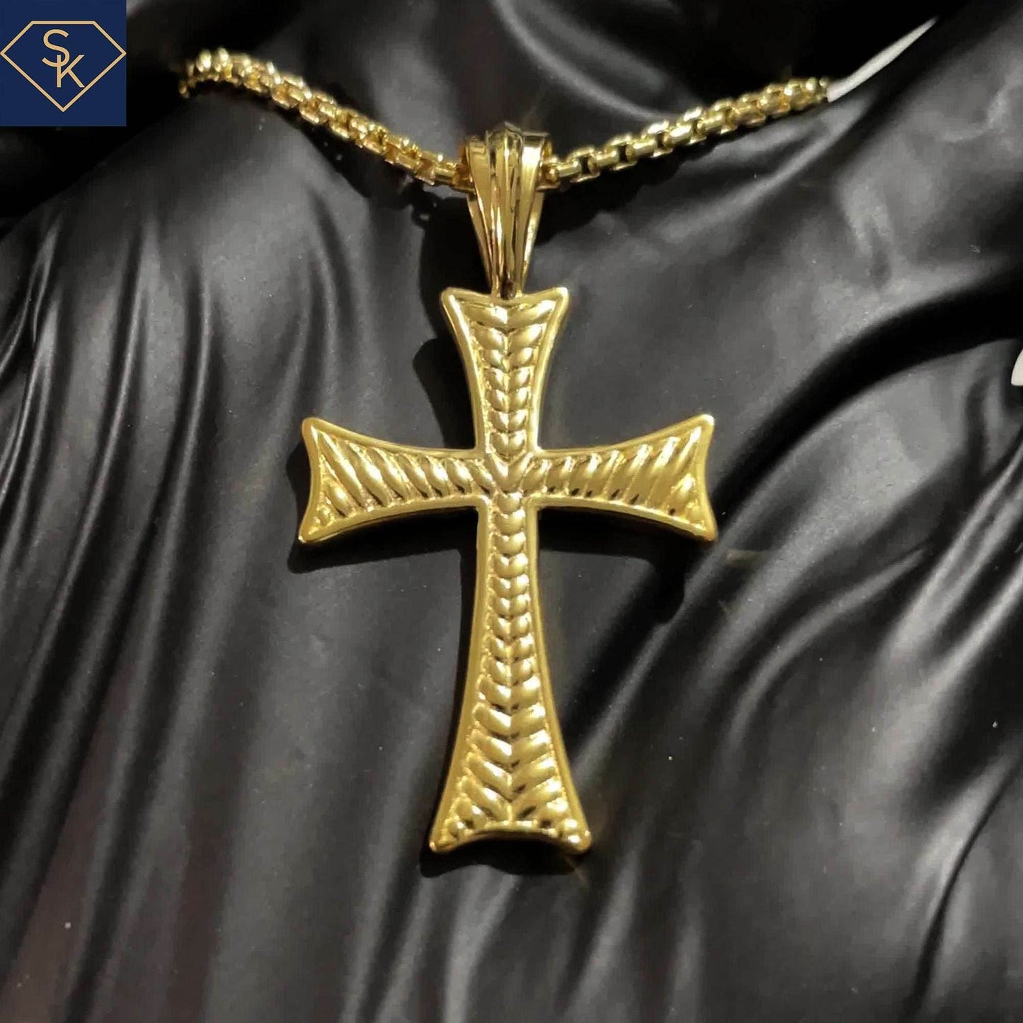 Texture Cross Pendant - SK Custom Jewelry