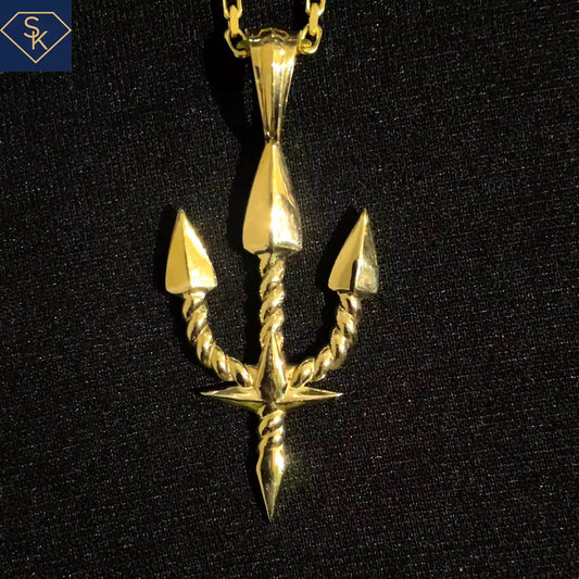 Trident with Rope Design Pendant - SK Custom Jewelry