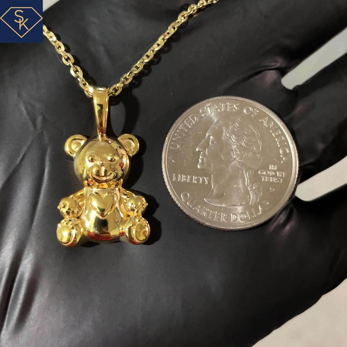 Plain Lovely Bear Pendant - SK Custom Jewelry