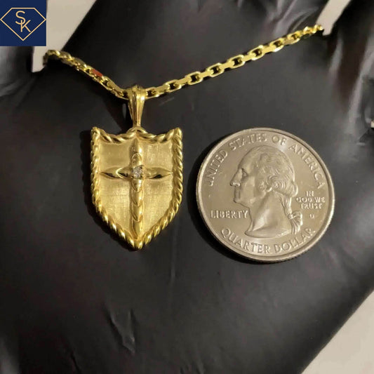 Shield Diamond Cross Pendant - SK Custom Jewelry