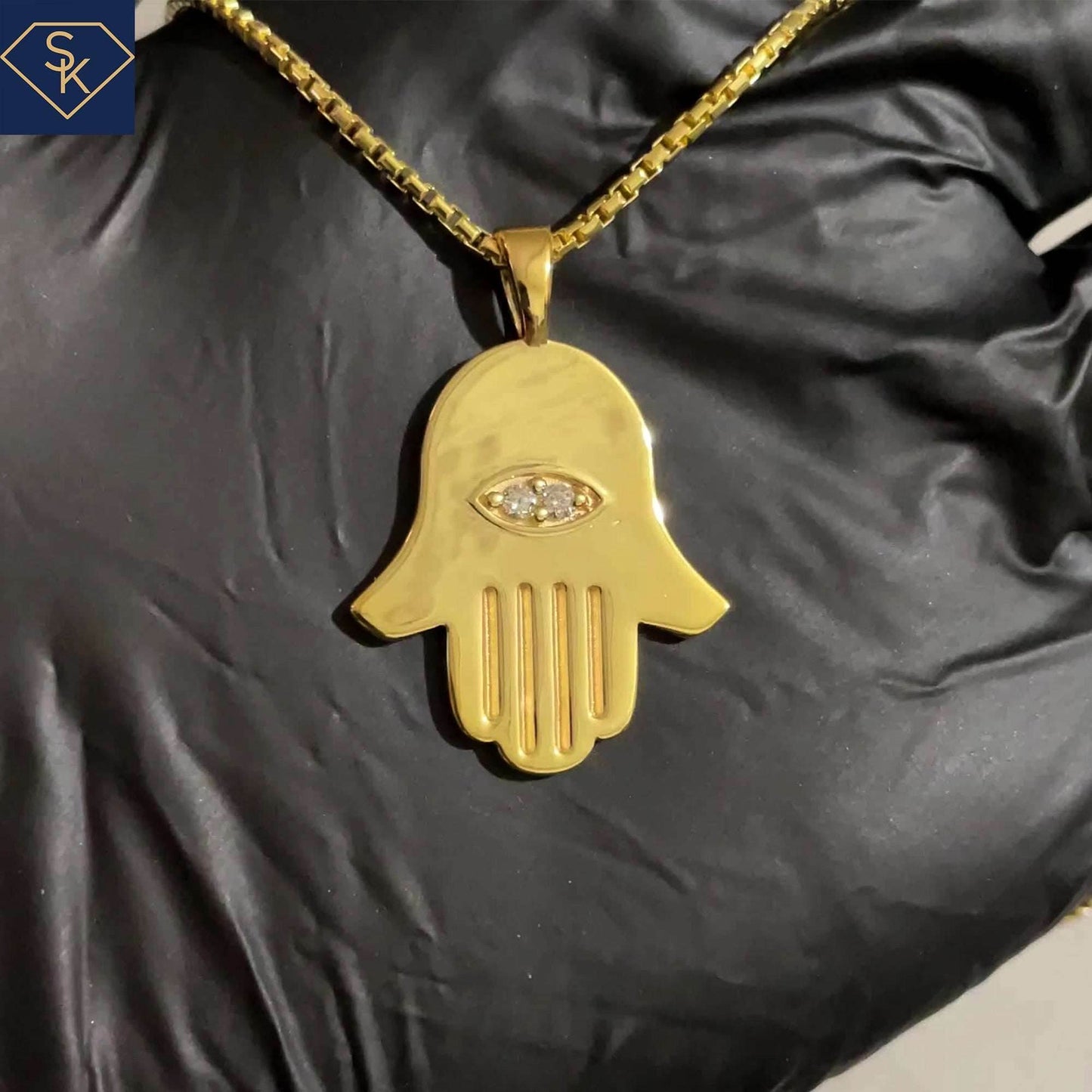 Hamsa Evil Eye Pendant - SK Custom Jewelry