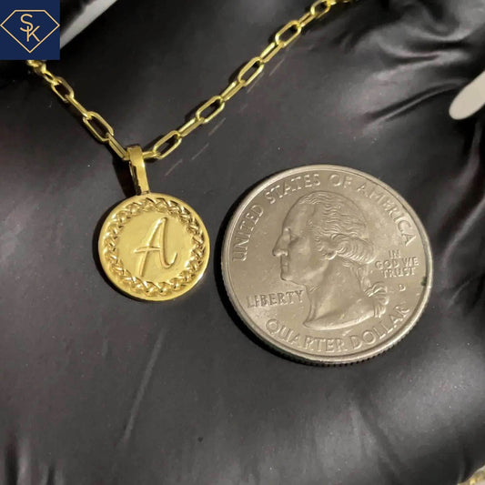 Initial Pendant with Etenal Braided Texture - SK Custom Jewelry