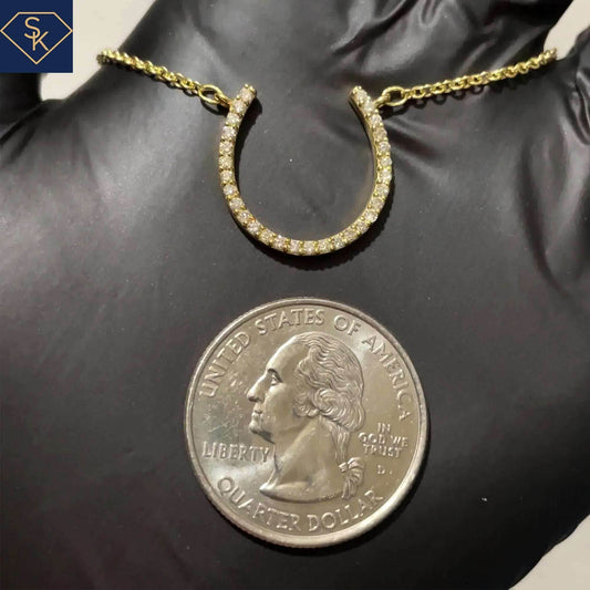 Horseshoe Pendant with Rollo Chain - SK Custom Jewelry