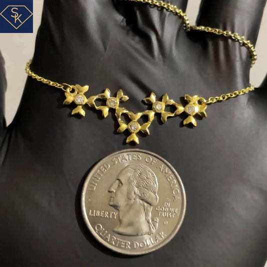 Flowers Pendant with Rollo Chain - SK Custom Jewelry