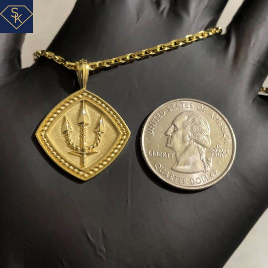 Trident Shield Pendant - SK Custom Jewelry
