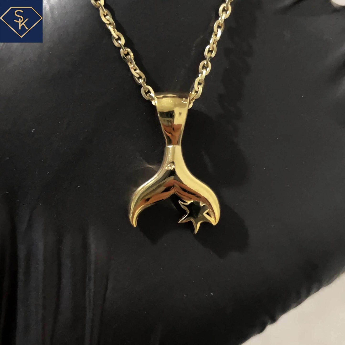 Mermaid Tail Pendant with Diamond - SK Custom Jewelry
