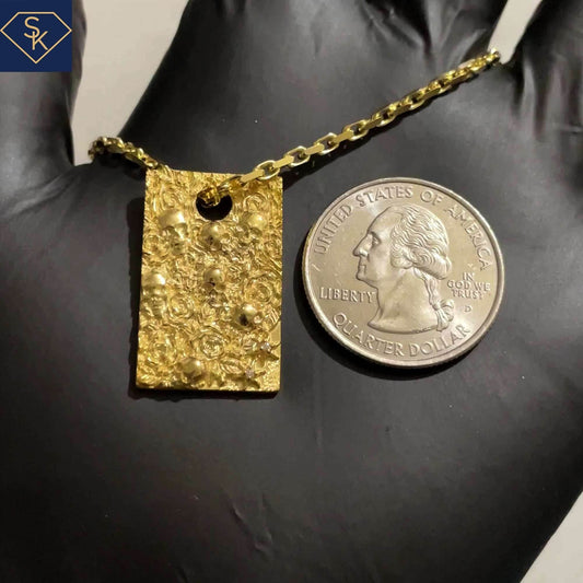 Skulls-Dog Tag Pendant - SK Custom Jewelry