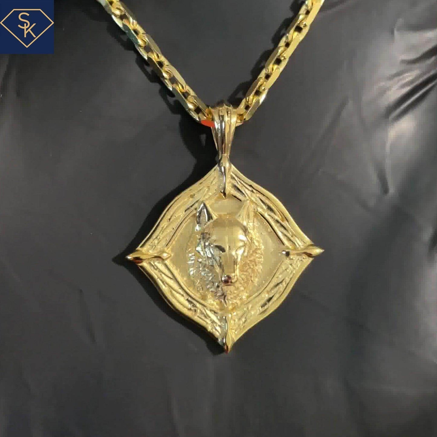 Wolf Compass Pendant - SK Custom Jewelry