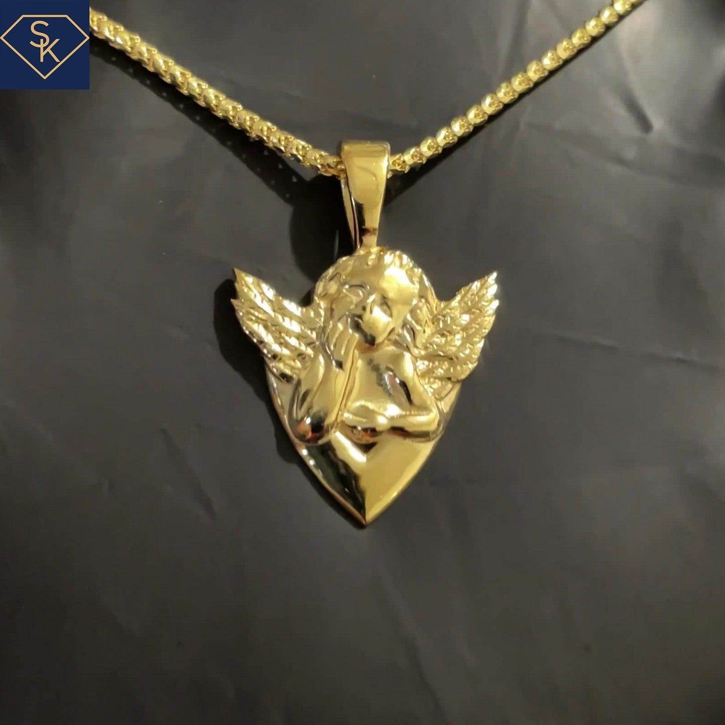 Cherub Heart Pendant - SK Custom Jewelry