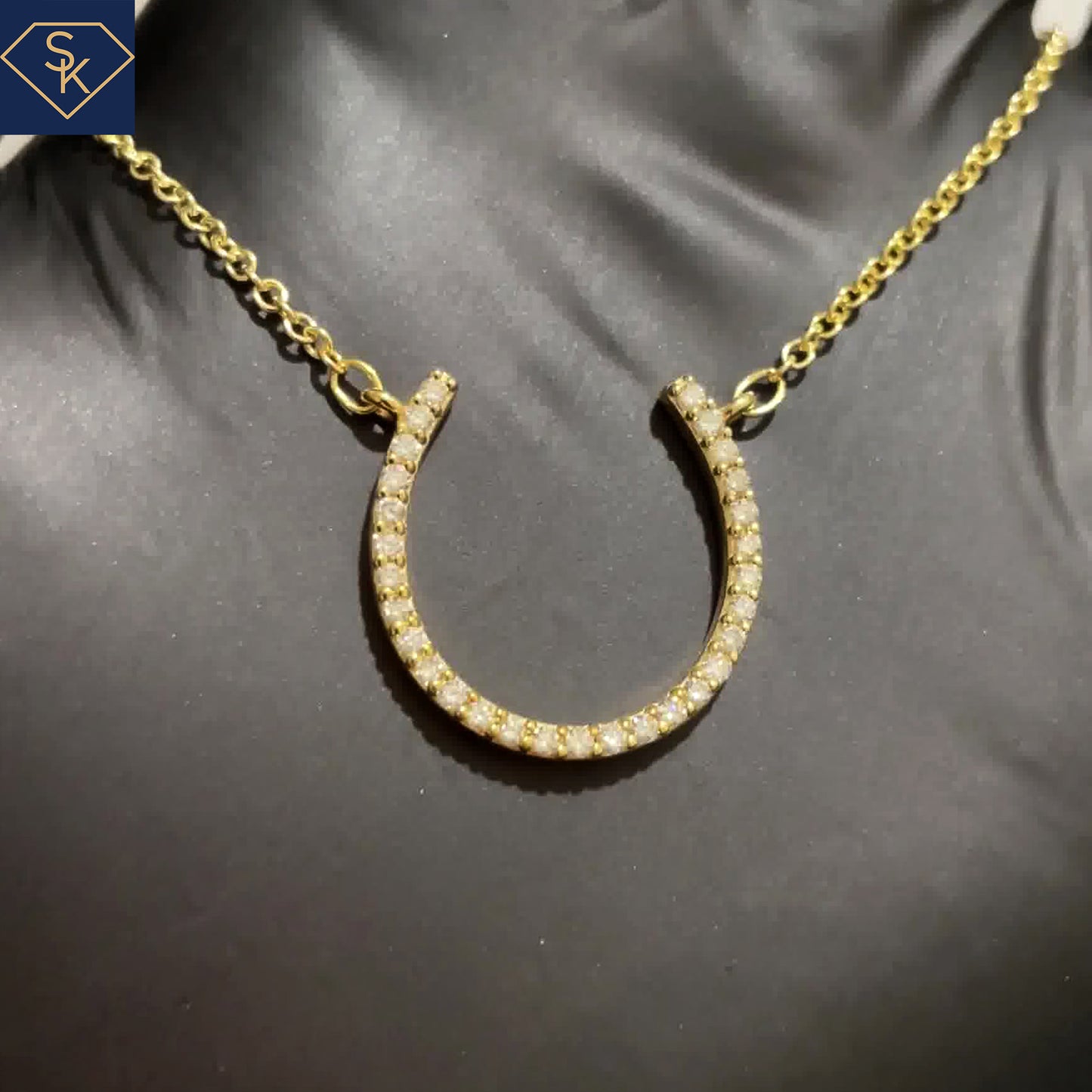 Horseshoe Pendant with Rollo Chain - SK Custom Jewelry
