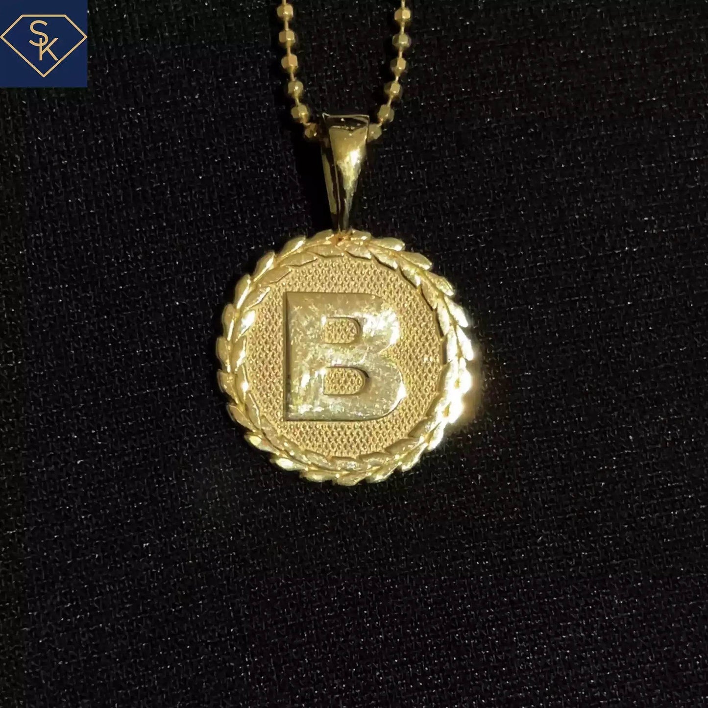 Initial Diamond Textured Charm - SK Custom Jewelry