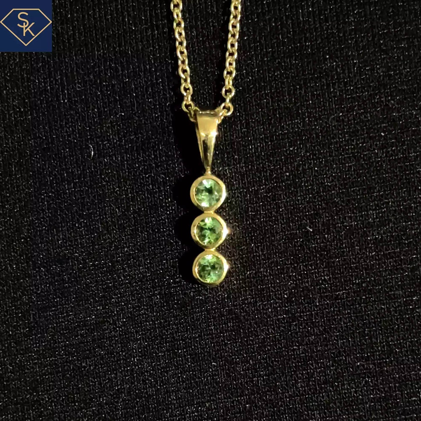 Mini Green Tourmaline Charm - SK Custom Jewelry