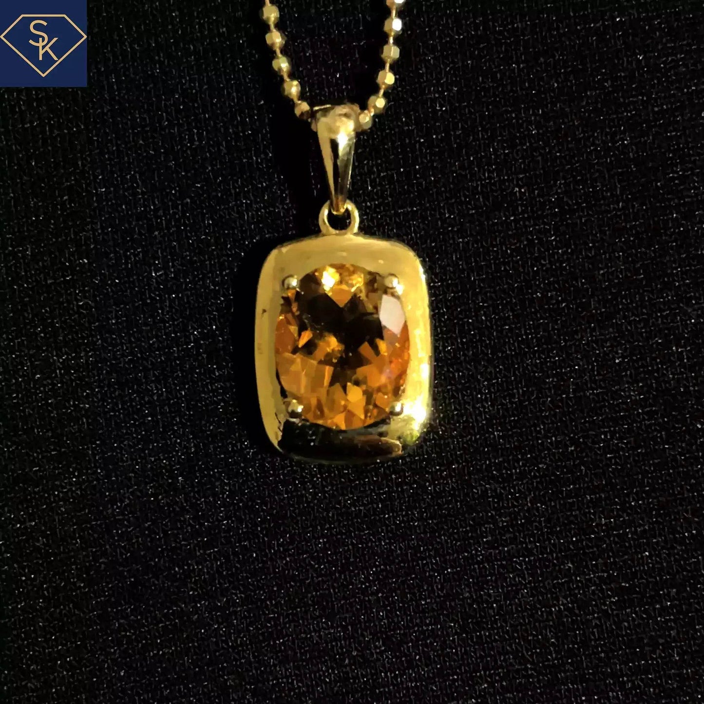 Citrine Pendant - SK Custom Jewelry