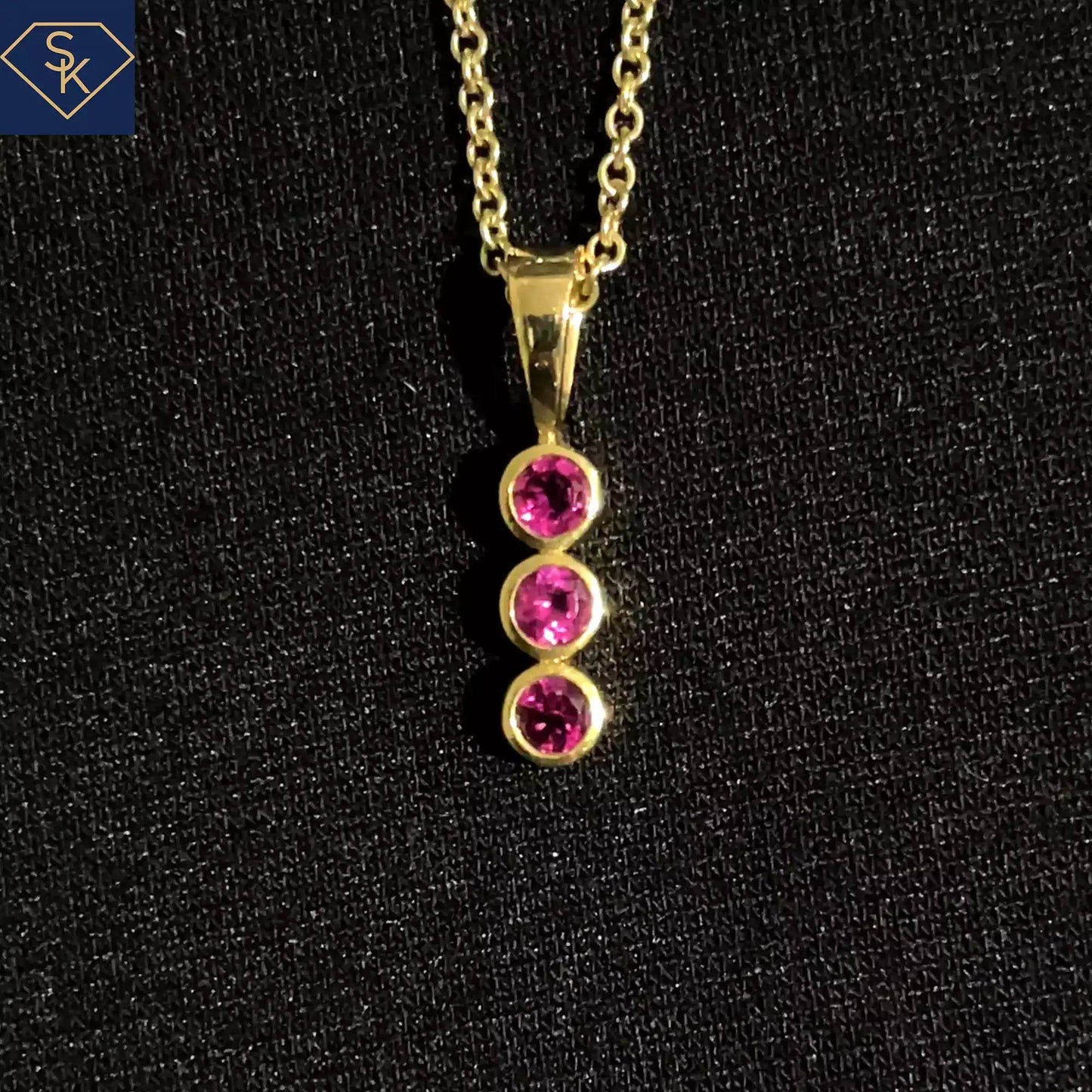 Mini Pink Tourmaline Charm - SK Custom Jewelry