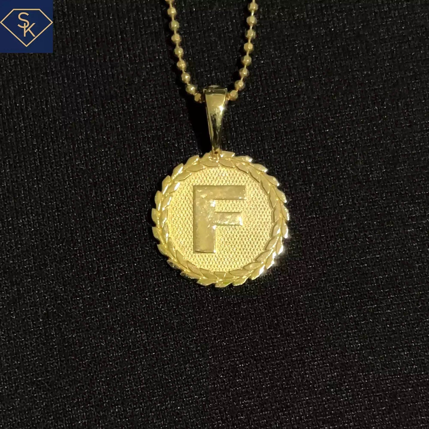 Initial Diamond Textured Charm - SK Custom Jewelry
