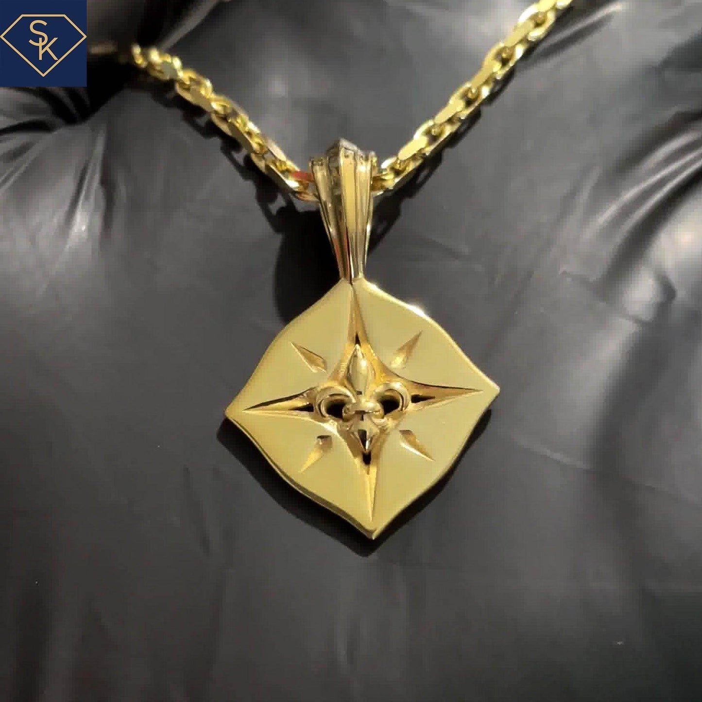 Fleur De Lis Compass Pendant - SK Custom Jewelry