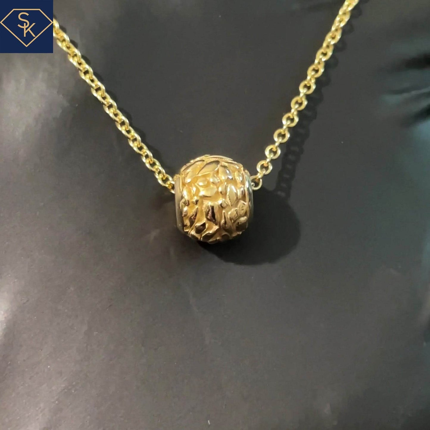 Bead Cobble Stone Pendant - SK Custom Jewelry