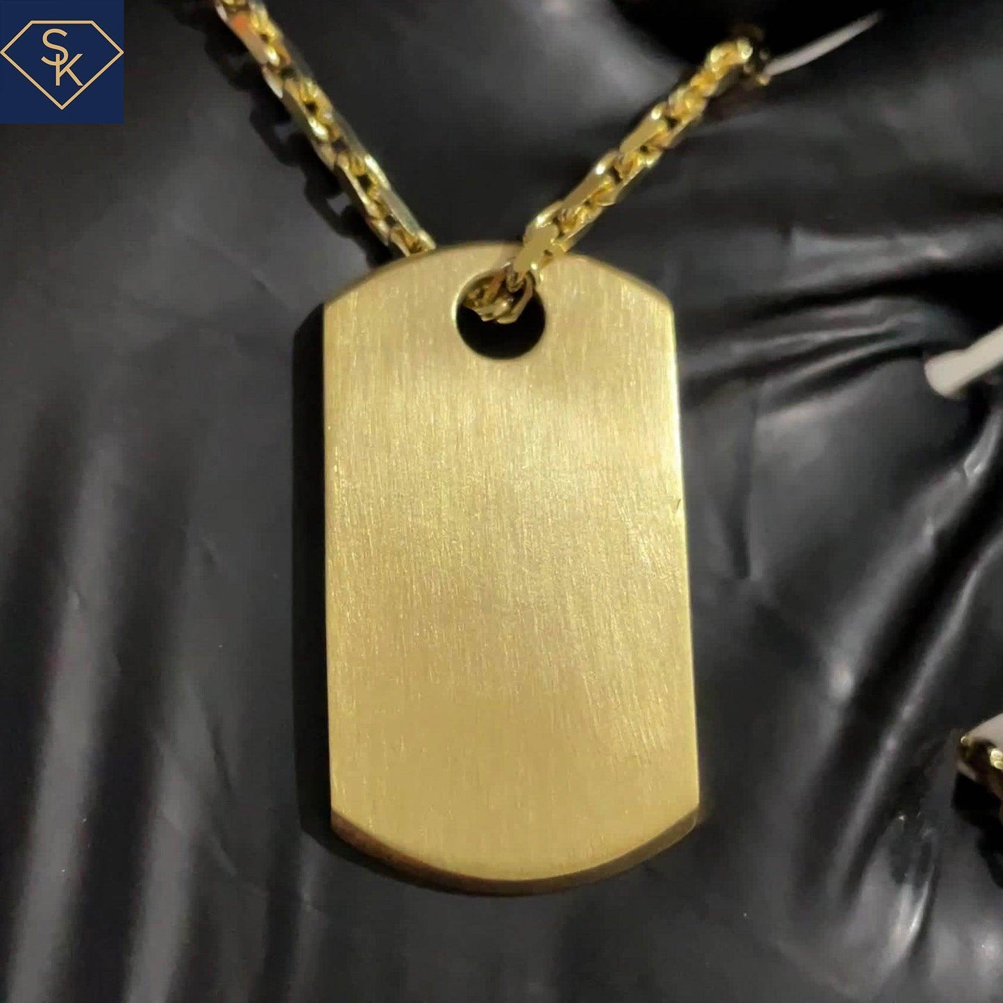 Satin Finished Dog Tag Pendant - SK Custom Jewelry