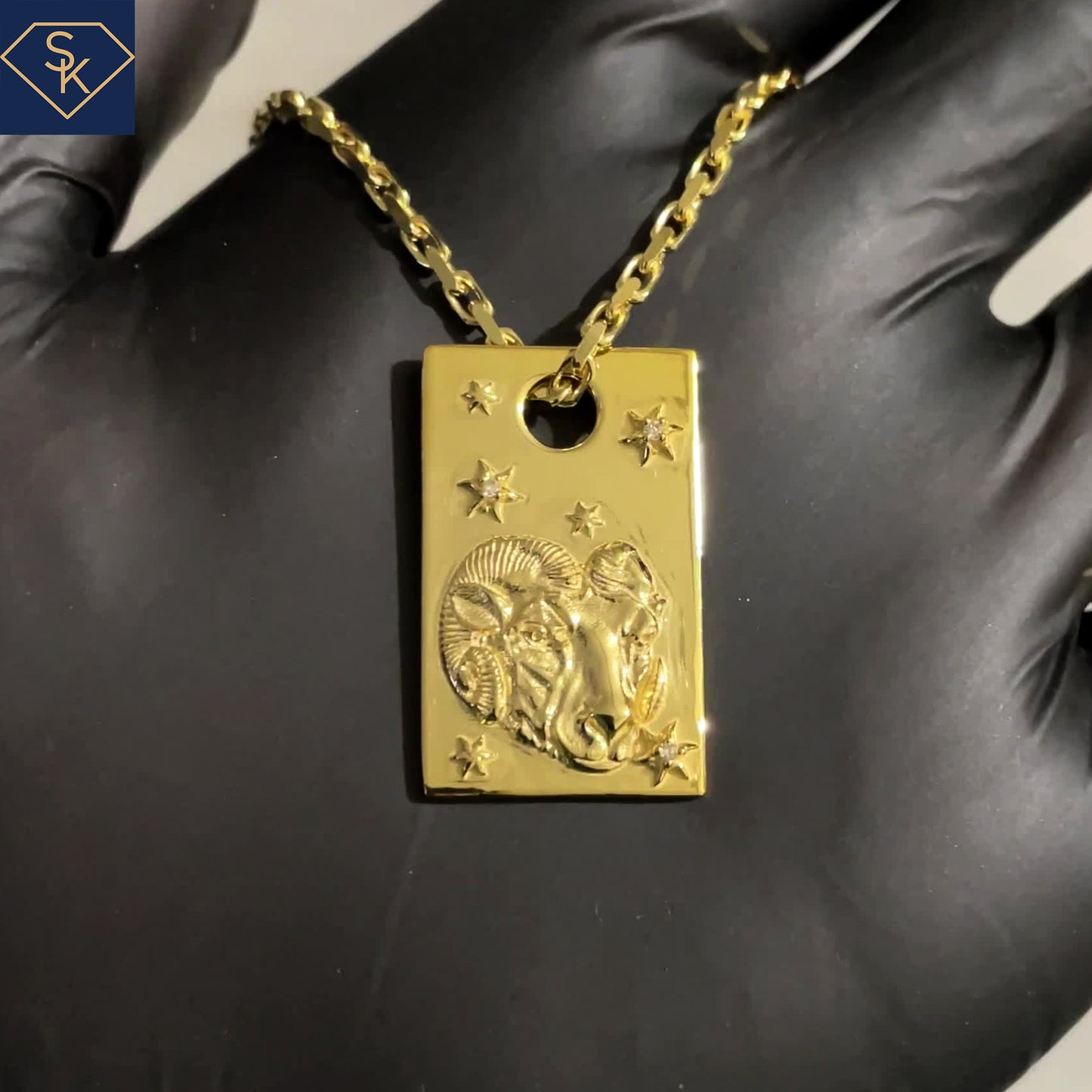 Aries Dog Tag Pendant - SK Custom Jewelry