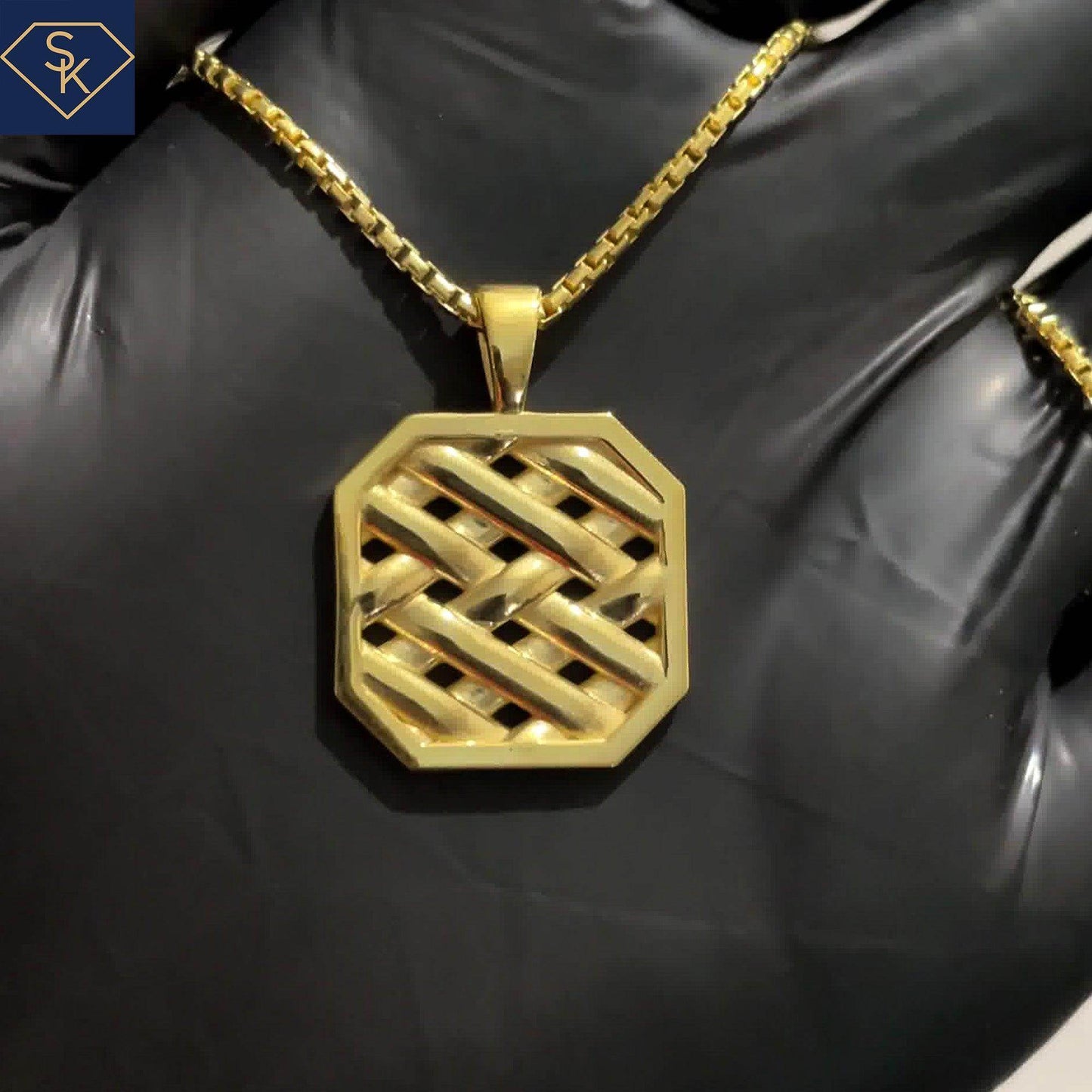 Octagonal Weaving Pattern Pendant - SK Custom Jewelry