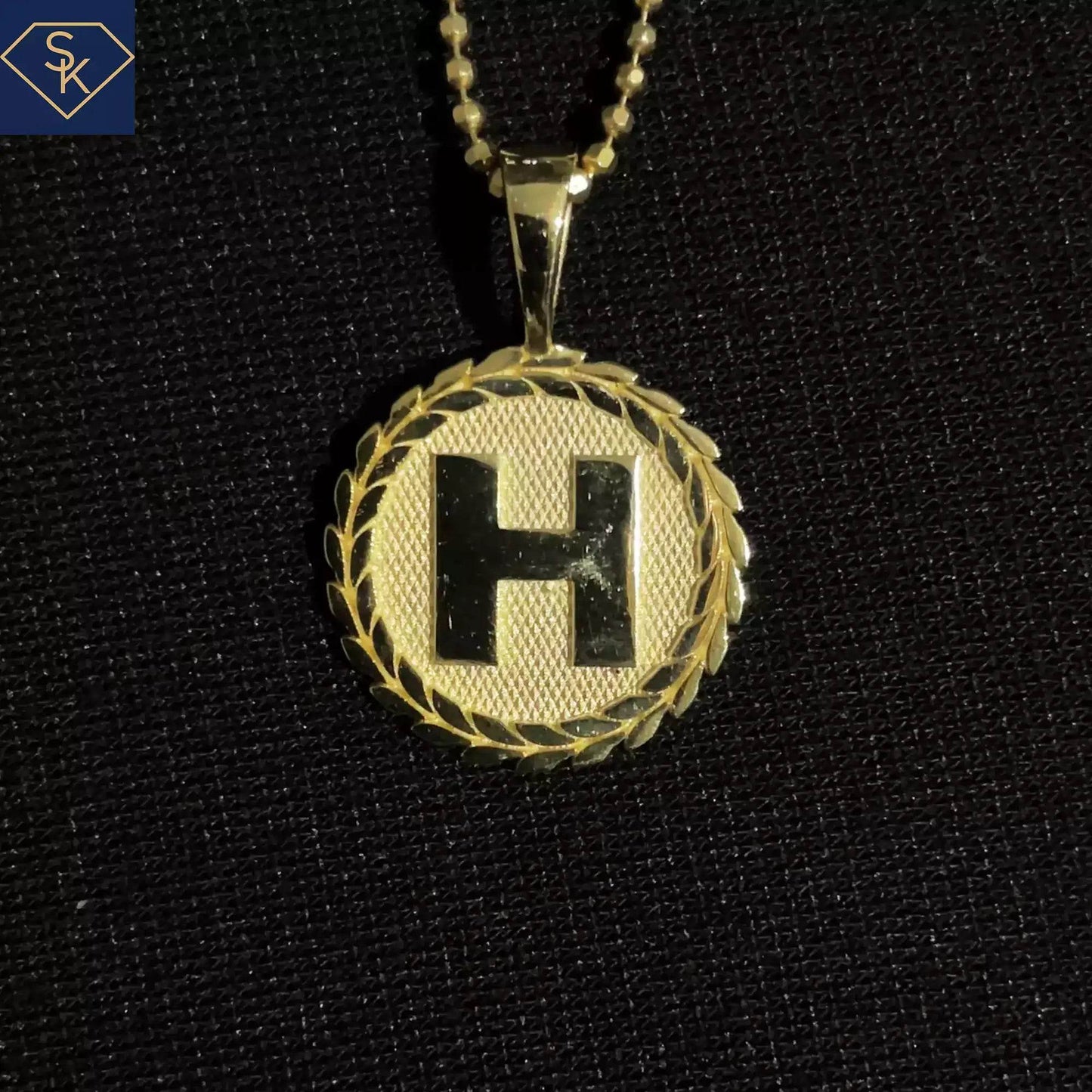 Initial Diamond Textured Charm - SK Custom Jewelry