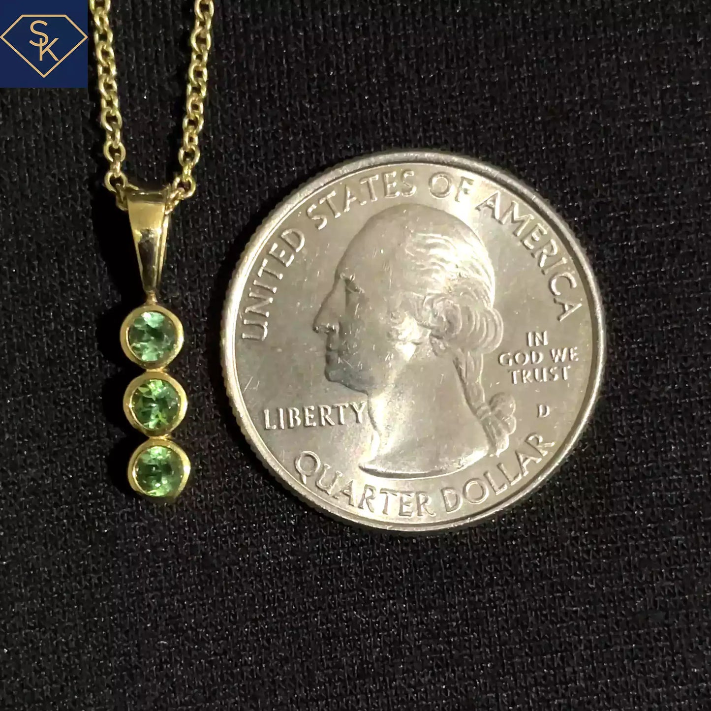 Mini Green Tourmaline Charm