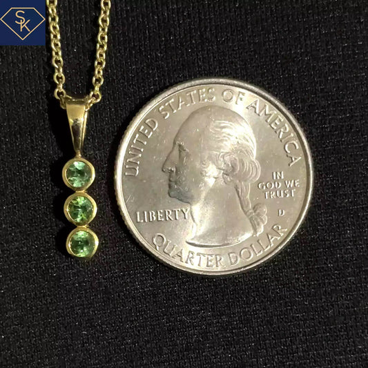 Mini Green Tourmaline Charm - SK Custom Jewelry