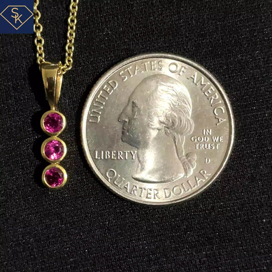 Mini Pink Tourmaline Charm - SK Custom Jewelry