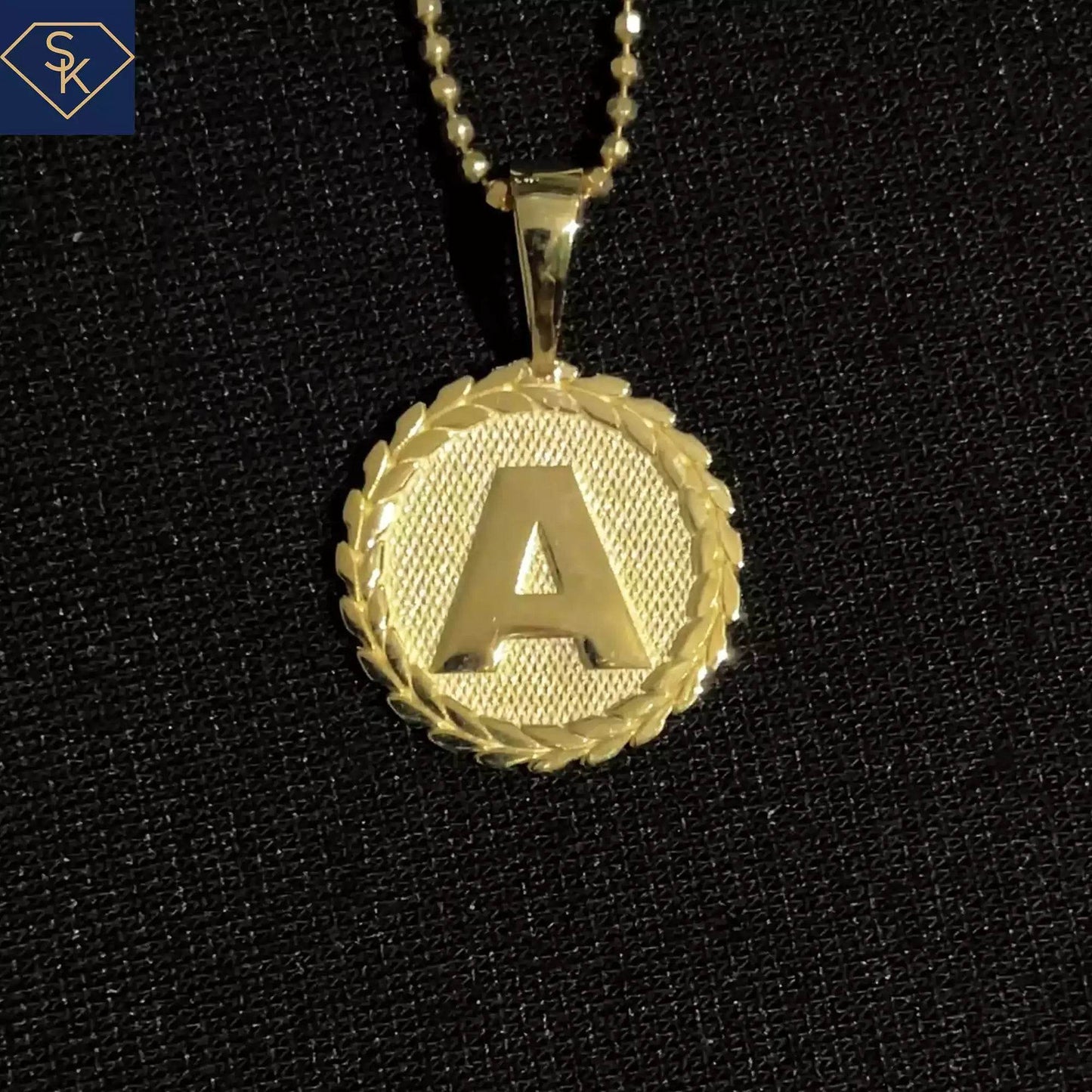 Initial Diamond Textured Charm - SK Custom Jewelry