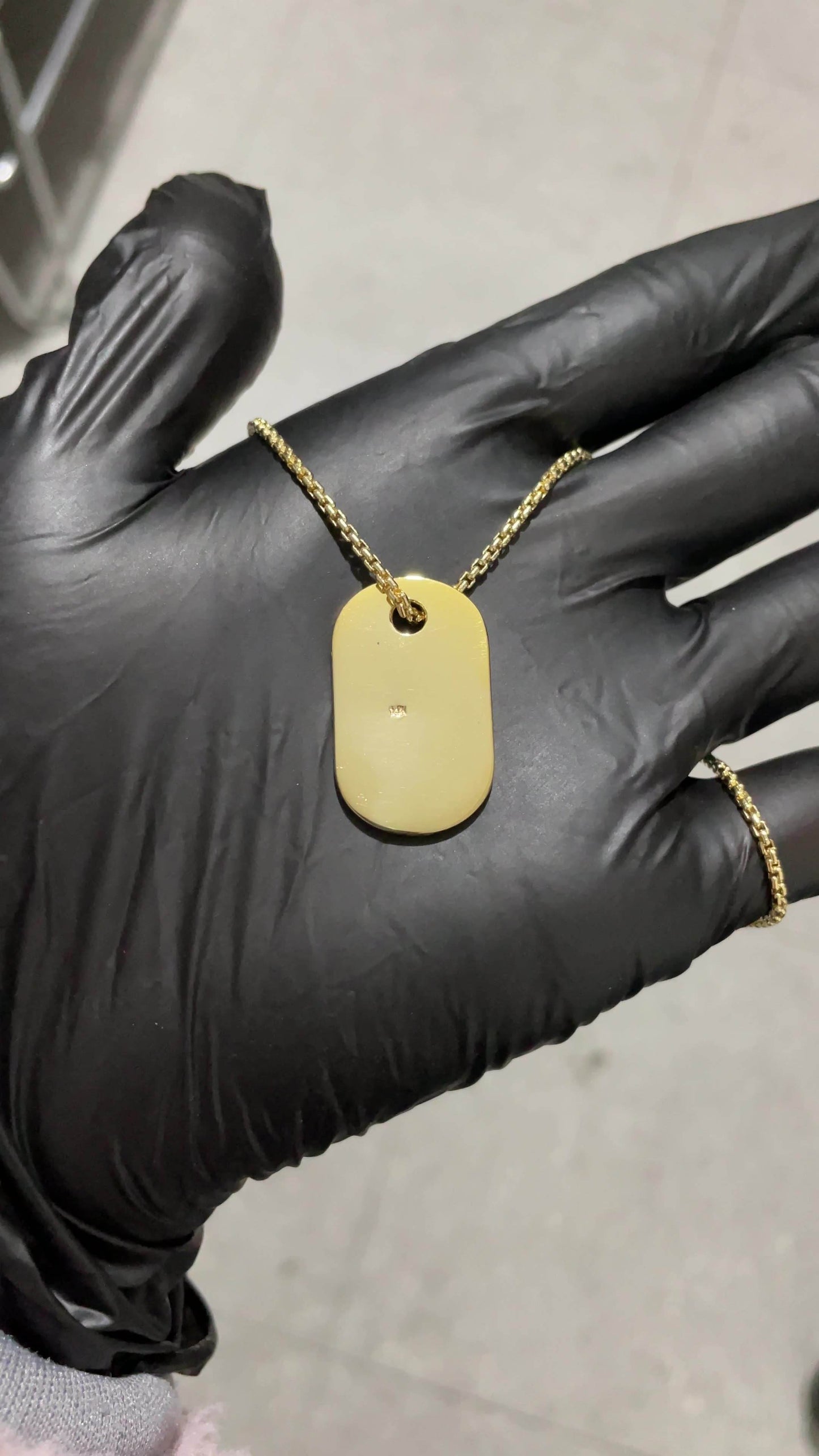 Oval Dog Tag Pendant with eternal braided textures - SK Custom Jewelry