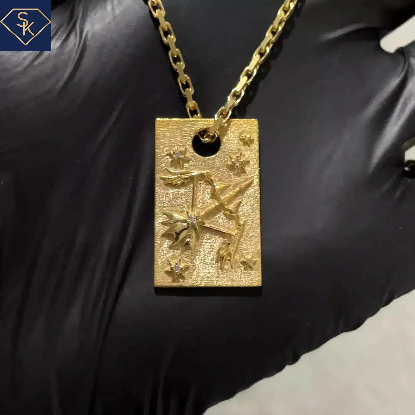 Sagittarius Dog Tag Pendant - SK Custom Jewelry