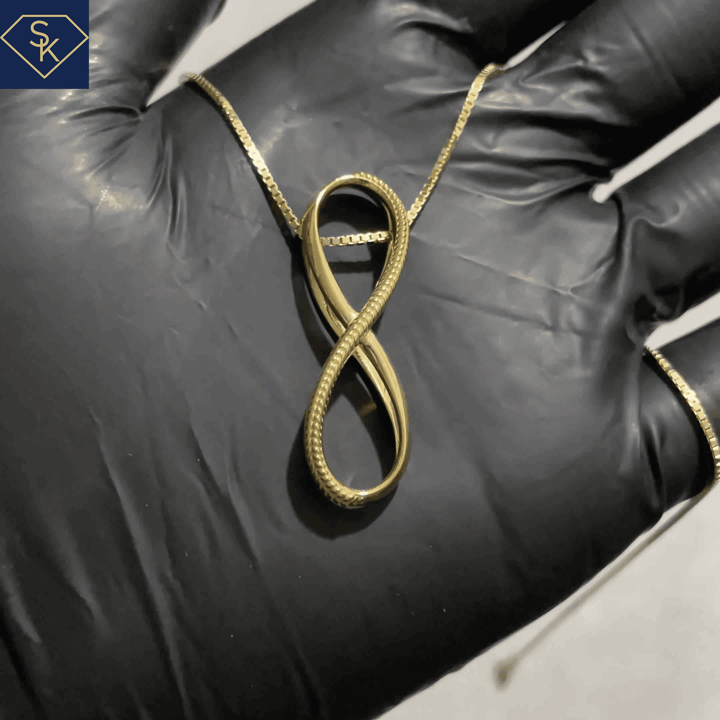 Infinity Pendant with Rope Design - SK Custom Jewelry