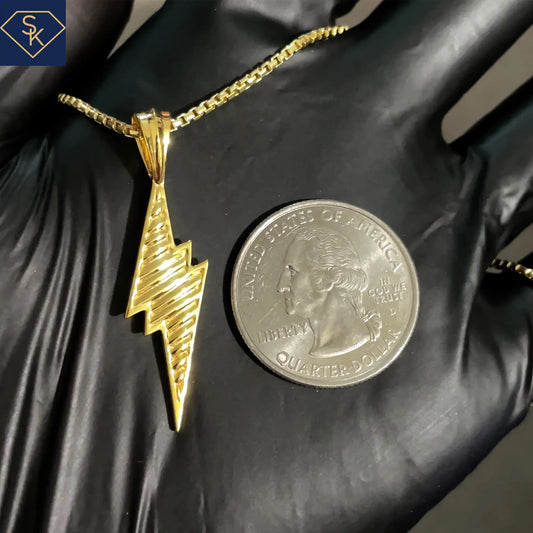 Sleek Lightning Bolt Pendant