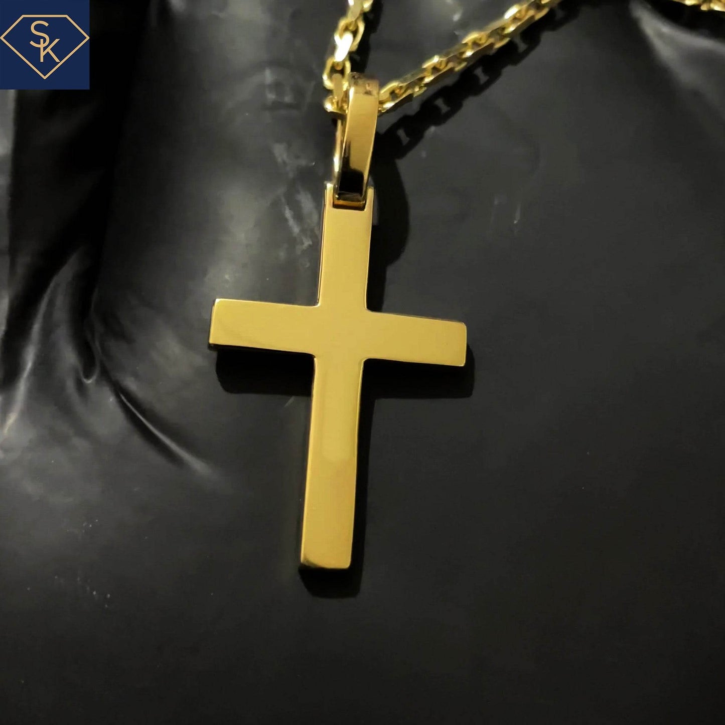 Solid Gold Cross Pendant - SK Custom Jewelry