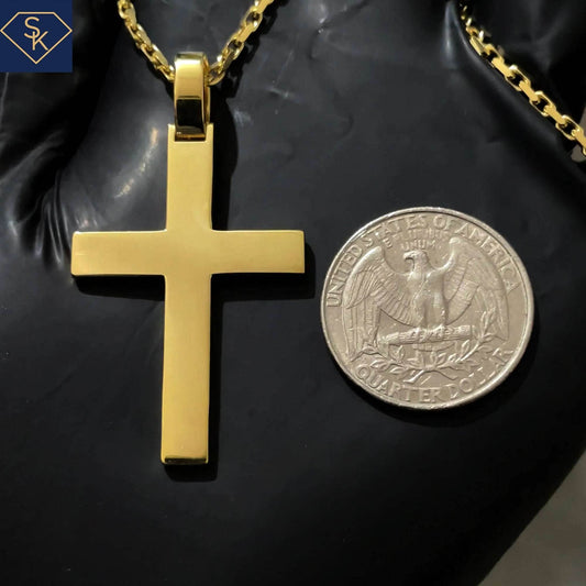 Solid Gold Cross Pendant - SK Custom Jewelry
