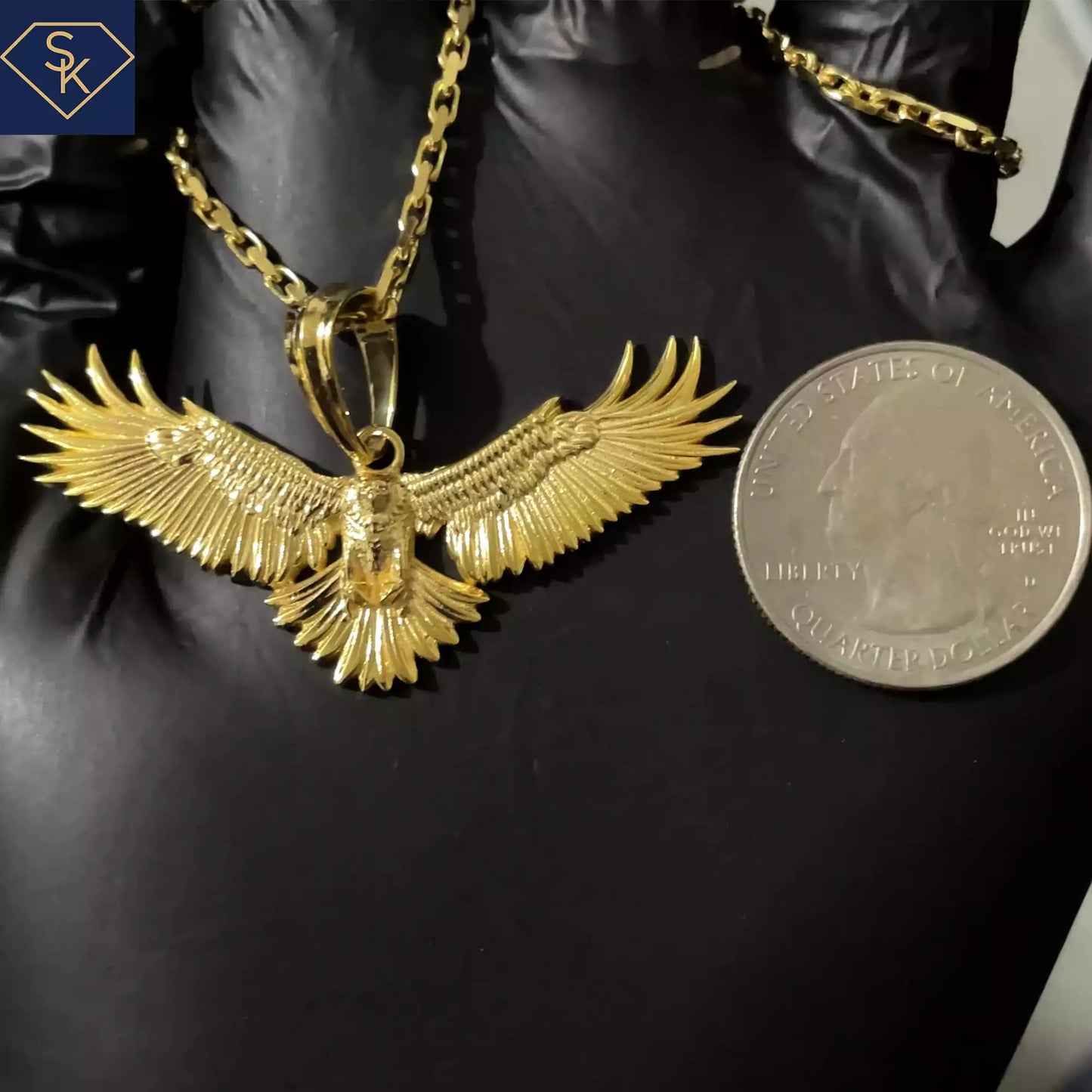 Golden Eagle Pendant - SK Custom Jewelry