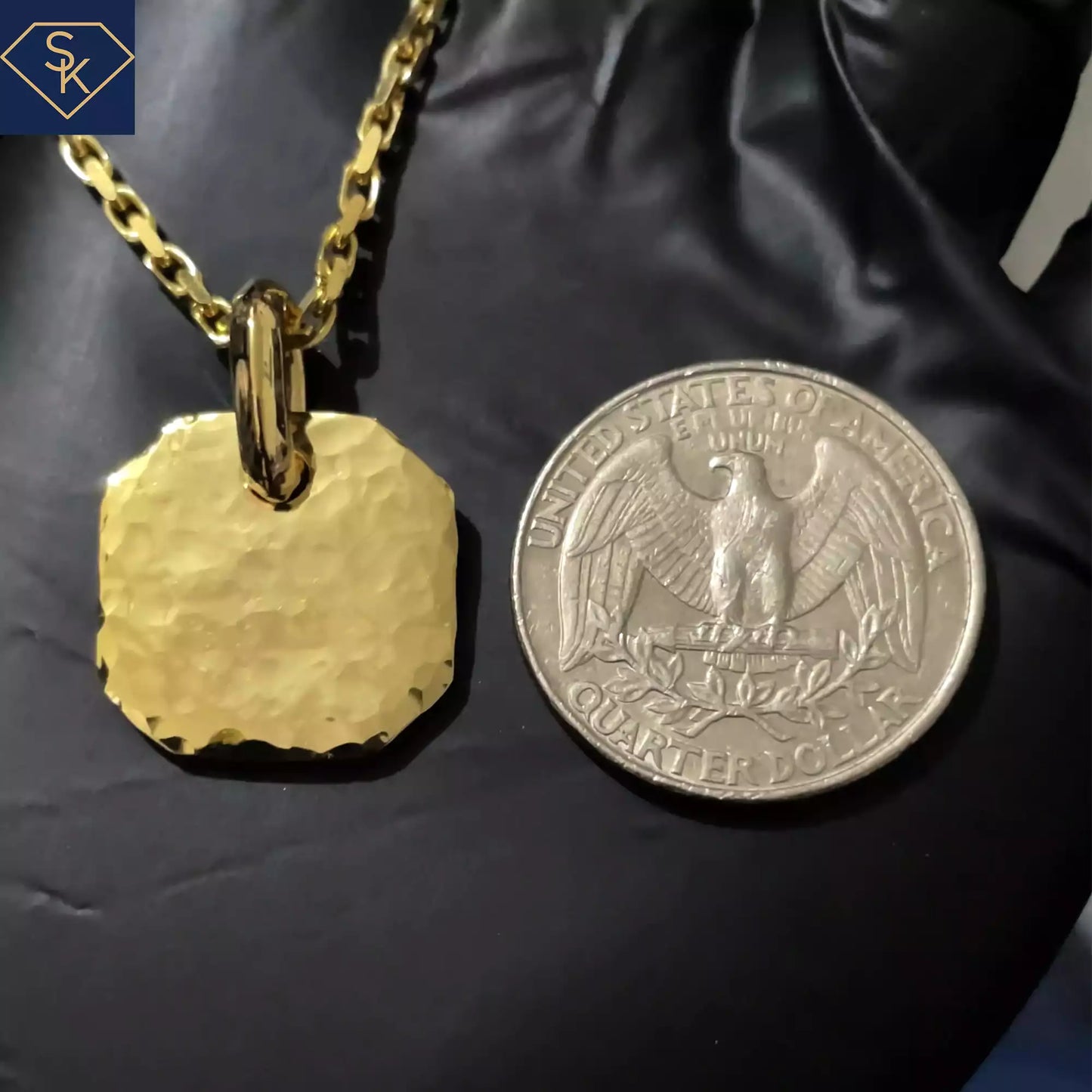 Personalized Hammer Finished Pendant - SK Custom Jewelry