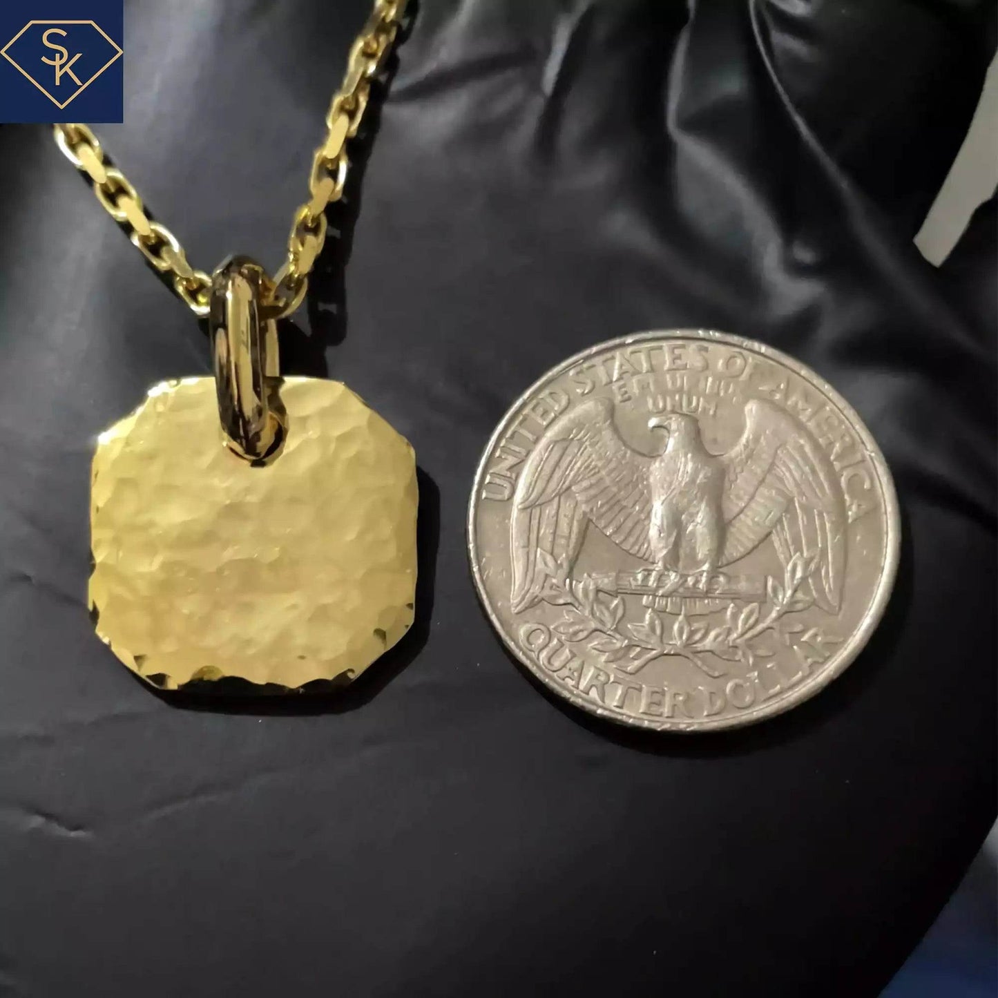 Personalized Hammer Finished Pendant - SK Custom Jewelry