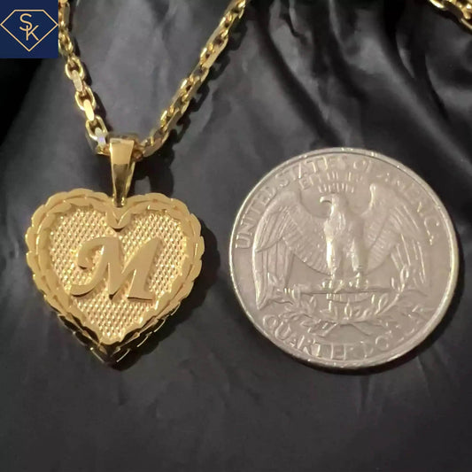 Personalized Initial Heart Pendant - SK Custom Jewelry