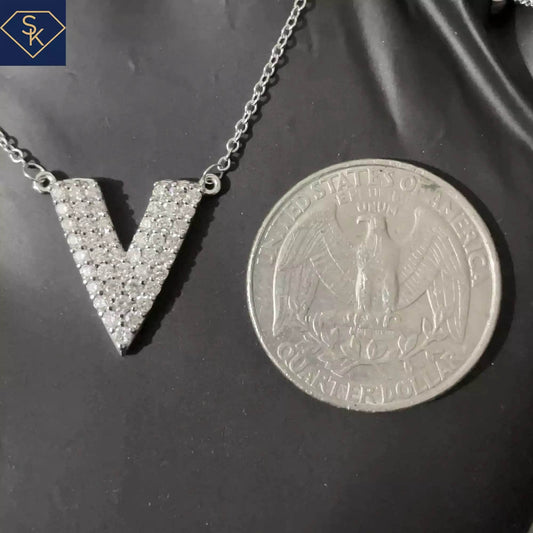 V Diamond Necklace - SK Custom Jewelry