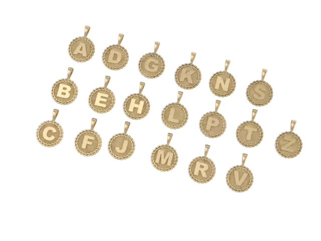 Initial Diamond Textured Charm - SK Custom Jewelry